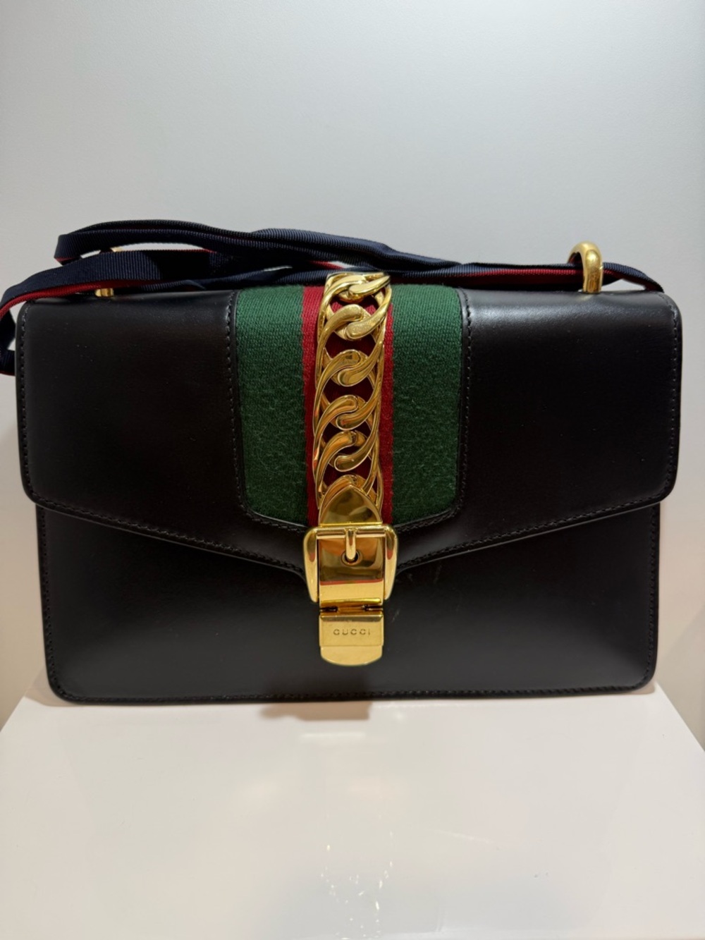 Gucci Large Sylvie Black Leather Bag